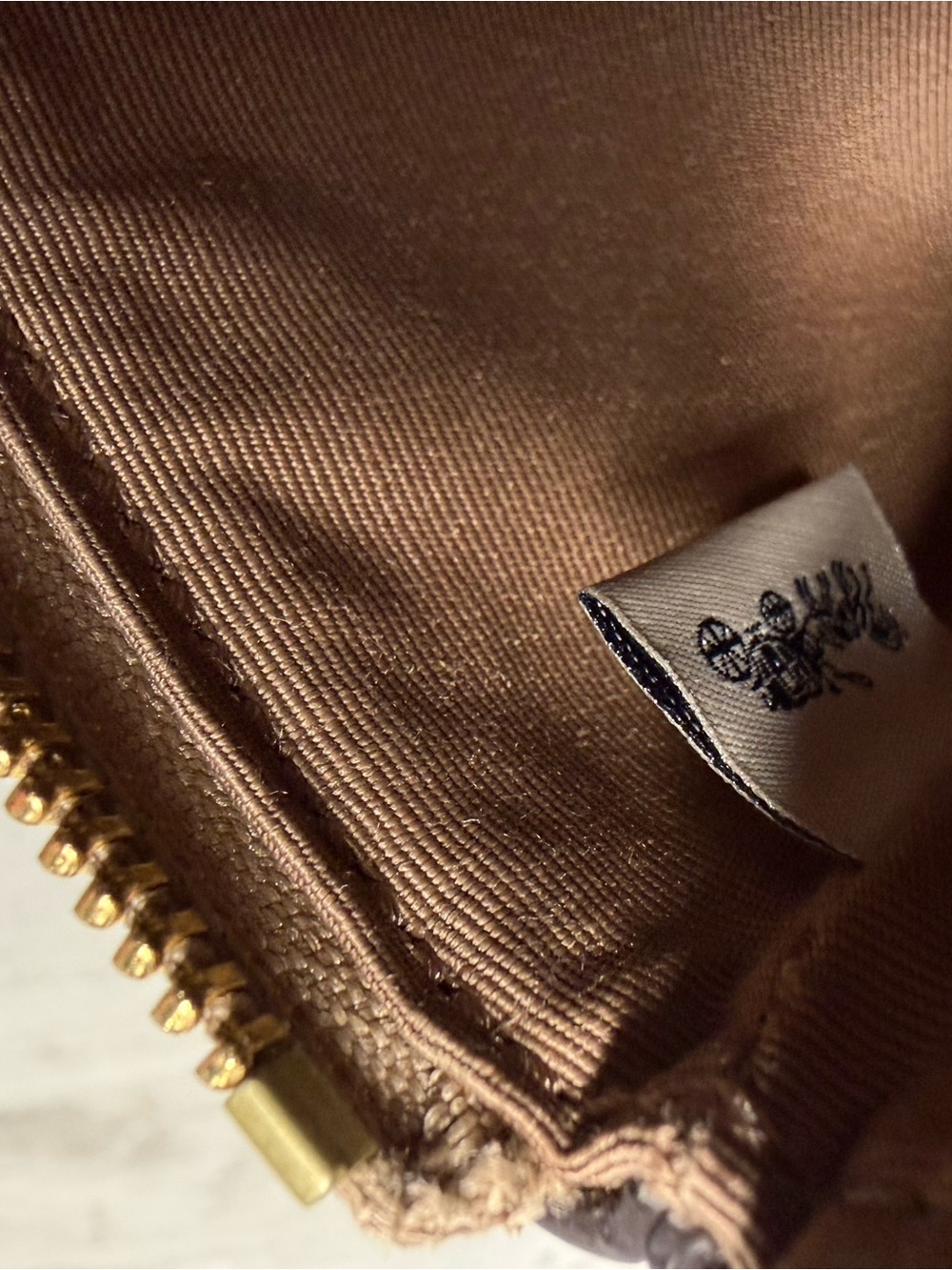 Coach Taupe Pebbled Leather Wristlet - Picture 4 of 6